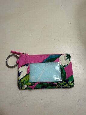 Vera Bradley Bright Pink Zip Pull Keychain NWOT